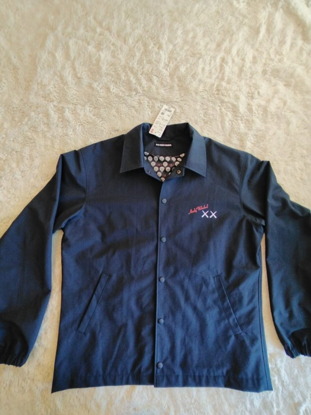Uniqlo x KAWS + Warhol Coach Jacket Navy - Men’s Size M - Brand New With Tags